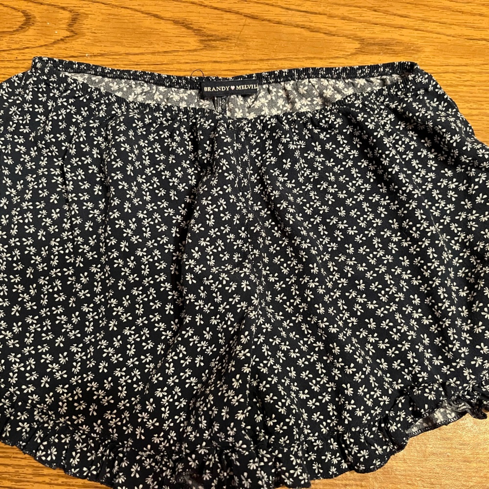 Brandy Melville Navy and White Floral Shirts